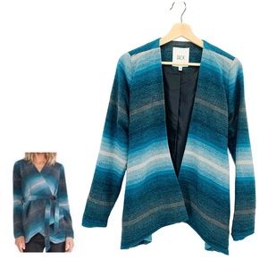 JACK Southwest Pattern Tribal Aztec Belted Waterfall Cardigan Jacket Medium